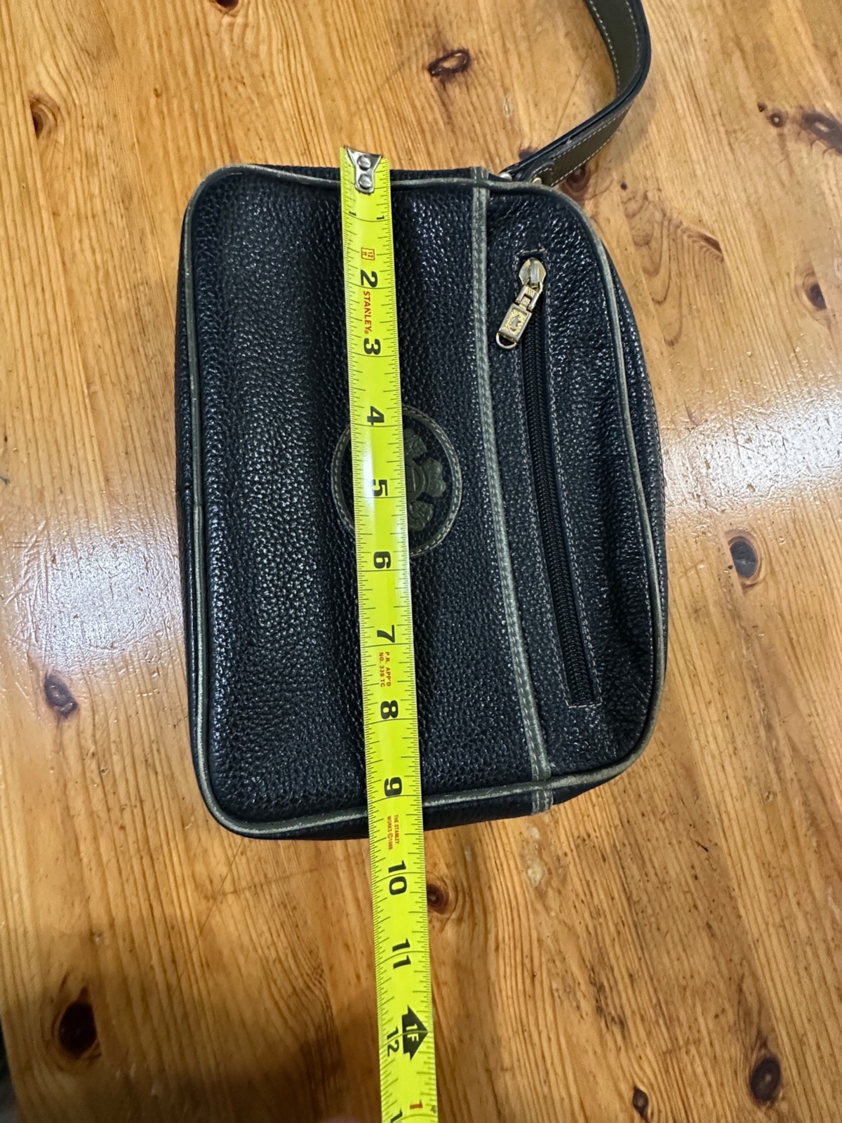 A.Testoni Dinamico Black Clutch Bag Leather Bag Travel Made Italy