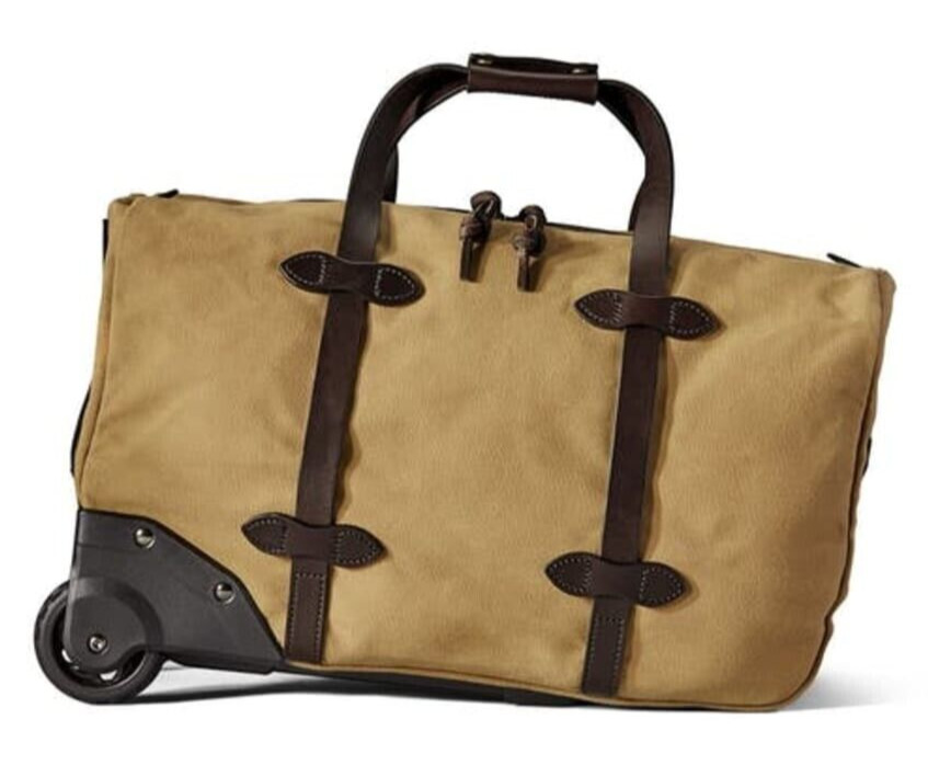 Filson Small Rolling Duffle 20002694 Tan Khaki Rugged Twill Bridle Leather CC