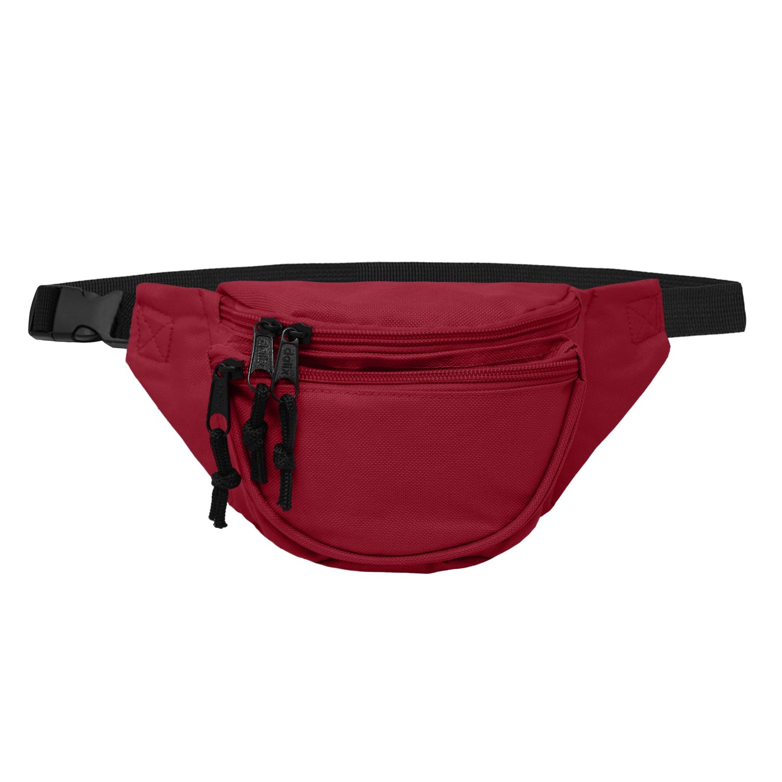 DALIX Fanny Pack w/ 3 Pockets Traveling Concealment Pouch Small, Maroon
