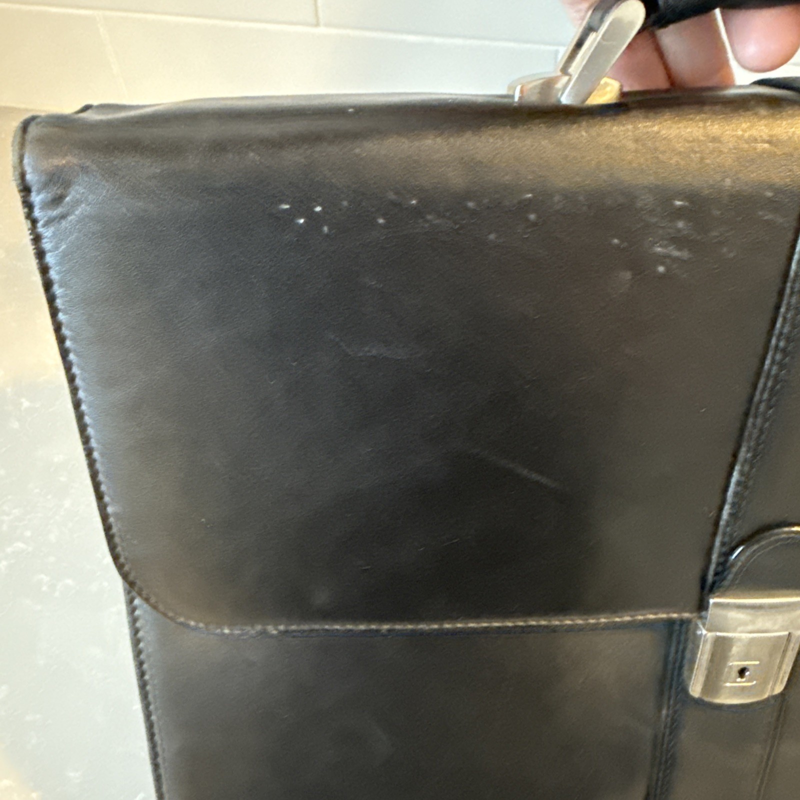 VTG Bosca America Napa Leather Briefcase Black Italian Business Messenger Bag