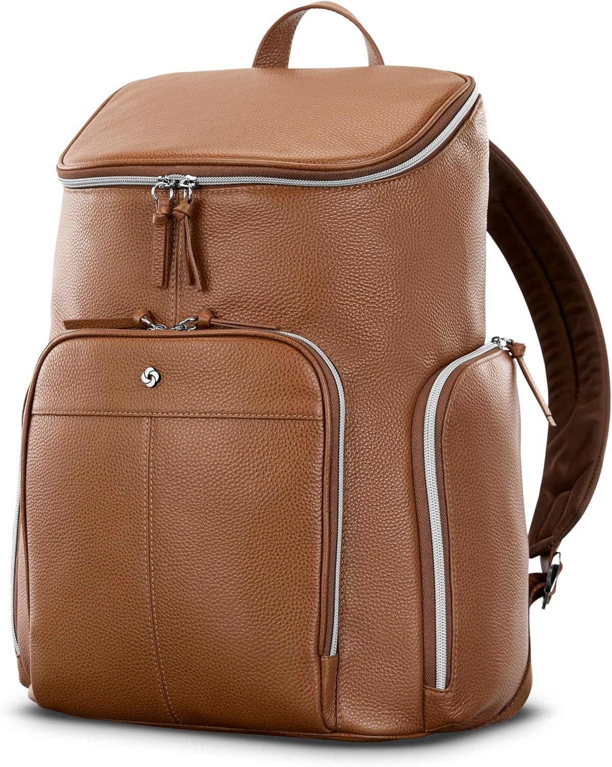 Cognac Leather Deluxe Backpack – Stylish Mobile Solution for Everyday Use