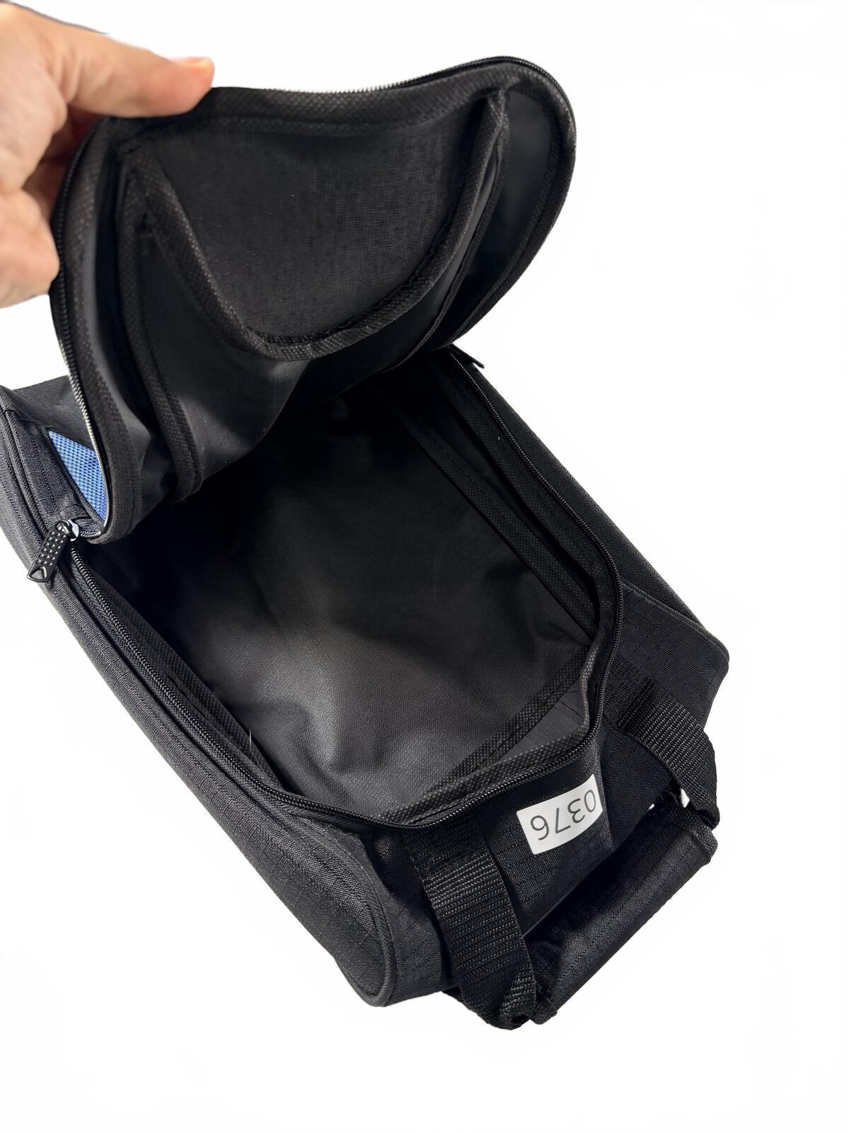 Black and Blue Soft Fabric Shoe Bag with Zipper