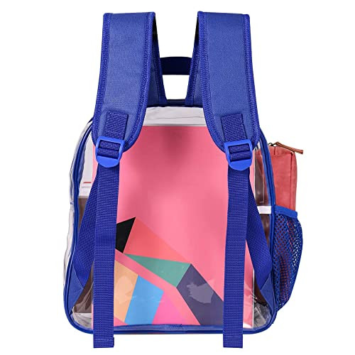 Clear Mini Backpack Stadium Approved, Water proof Transparent Backpack for Blue