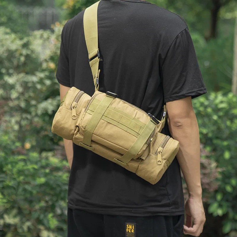 Outdoor Hiking Waist Bag 600D Waterproof Oxford Climbing Shoulder Bags Fishing