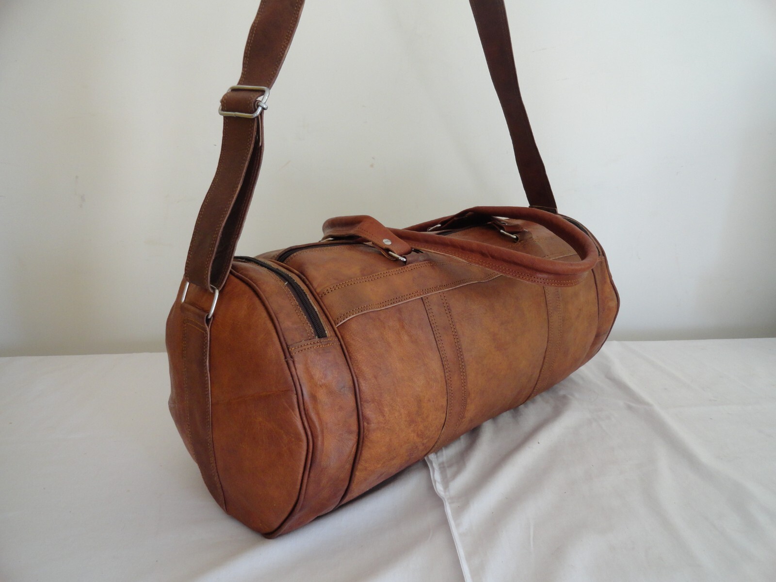 24 in Leather Duffle Bag Holdalls Travel Luggage Handbags Duffel Shoulder Bags
