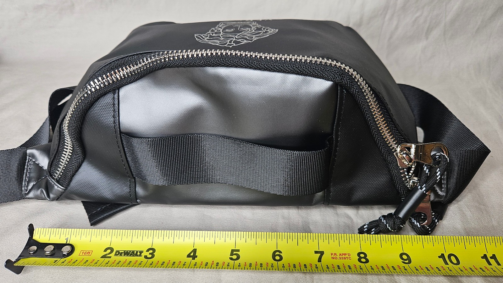 Versace Parfums Belt Bag Waist Pouch For Men Black Silver Travel Bag Fannie Pack