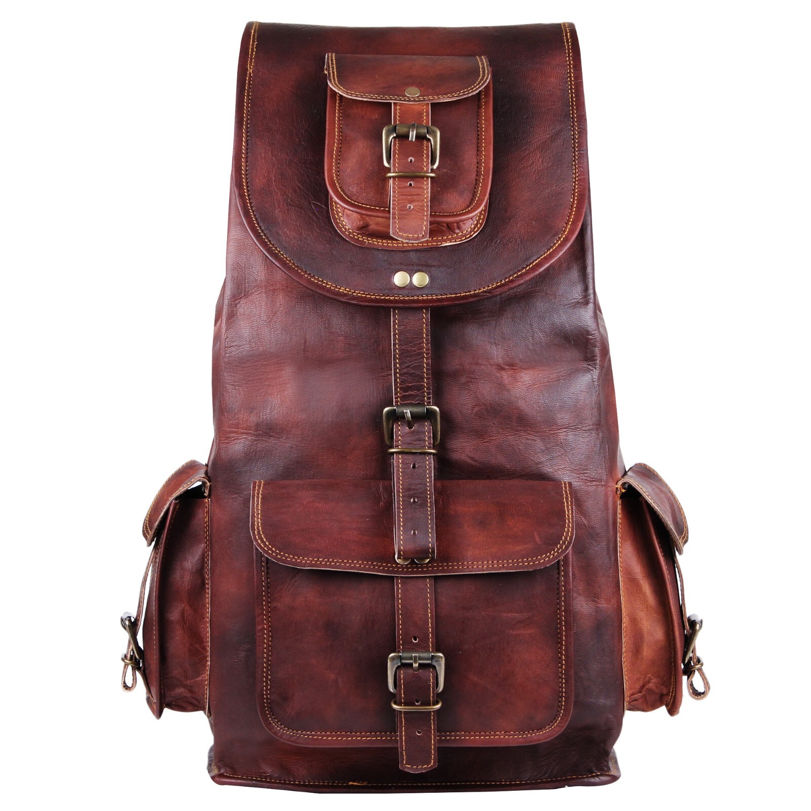 Leather Bag Backpack Rucksack 22 – In Brown Handmade World