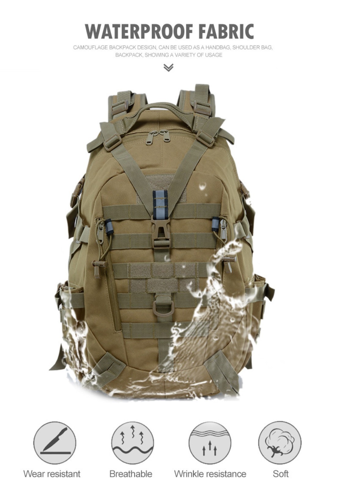 Camping Hiking Military Backpack Men Outdoor Travel Bags Climbing Sport Bag
