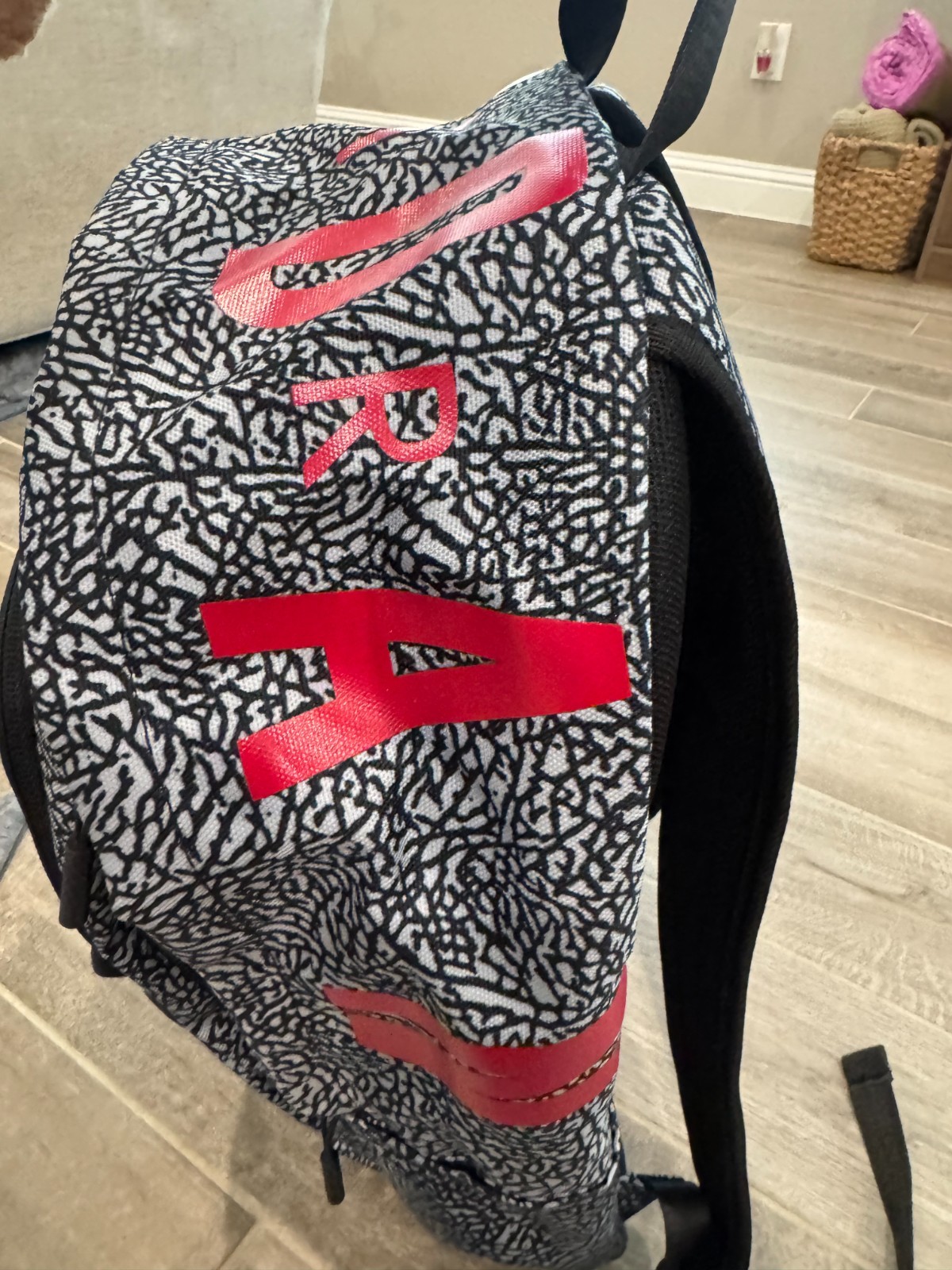 Jordan Brand Backpack Black Grey Elephant Print Red Jumpman Backpack