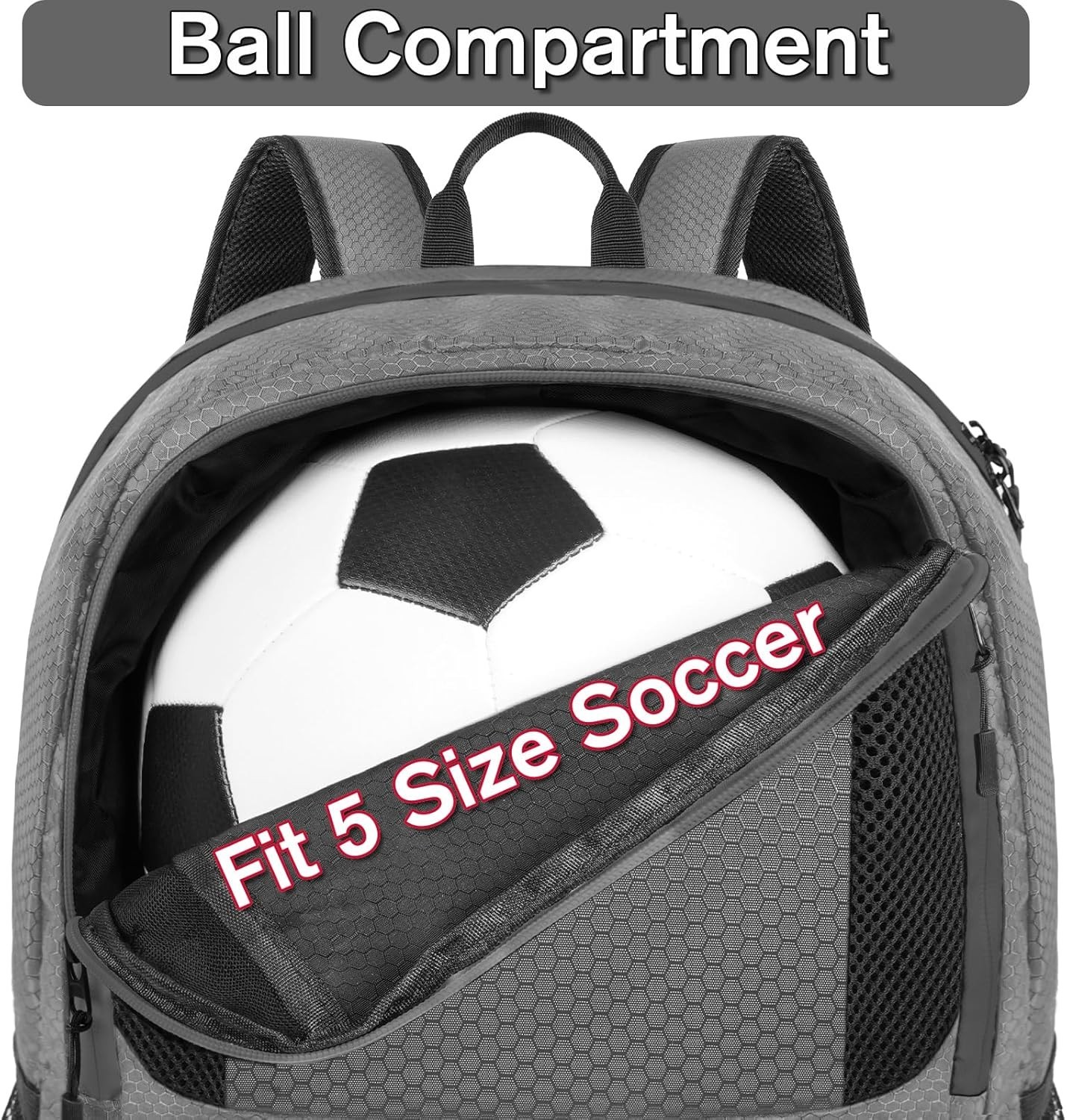 Water-Resistant Soccer & Multi-Sport Backpack – Fits Basketball, Football & More