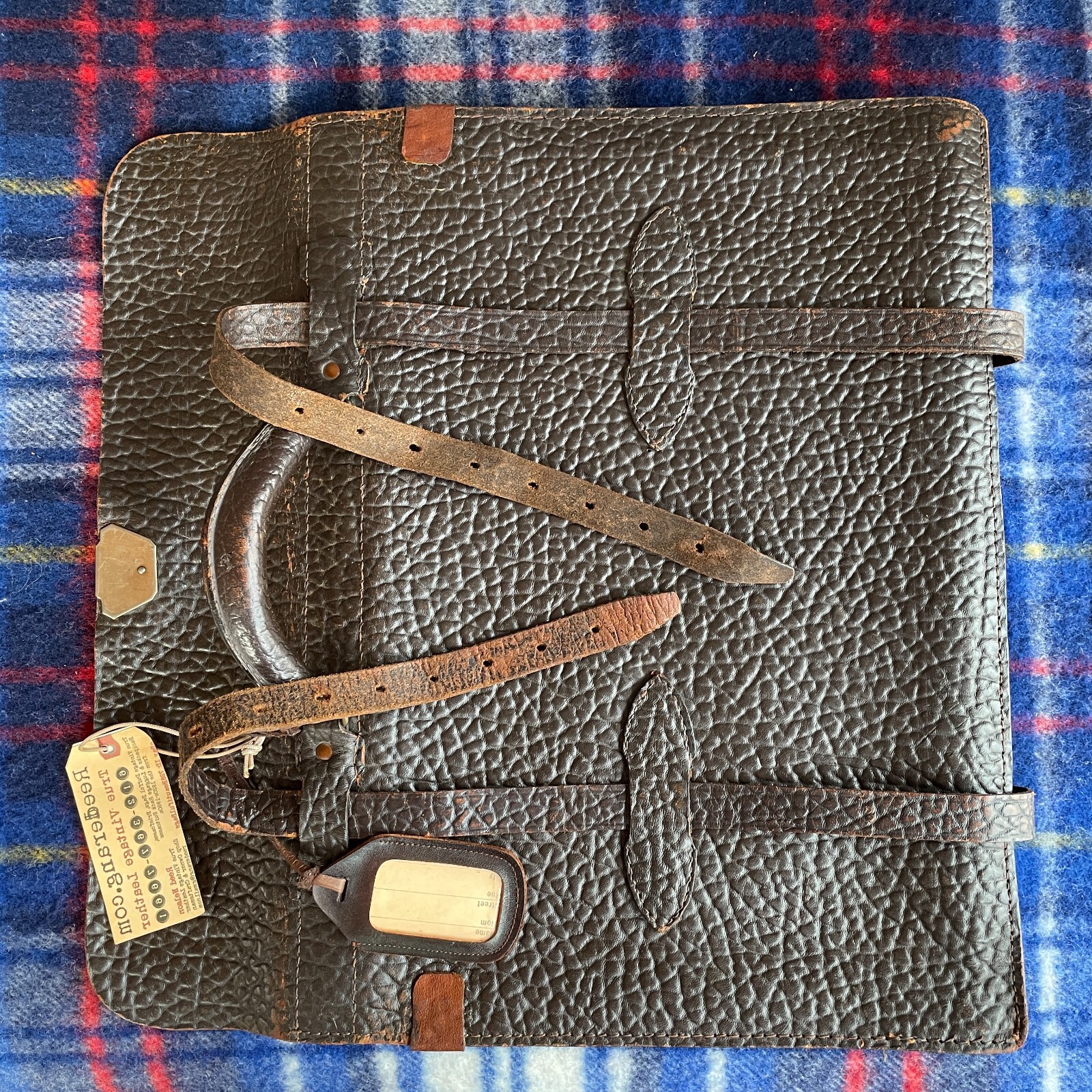 RARE VINTAGE ANTIQUE 1920s LEATHER MACBOOK PRO BRIEFCASE BAG CASE R$1898