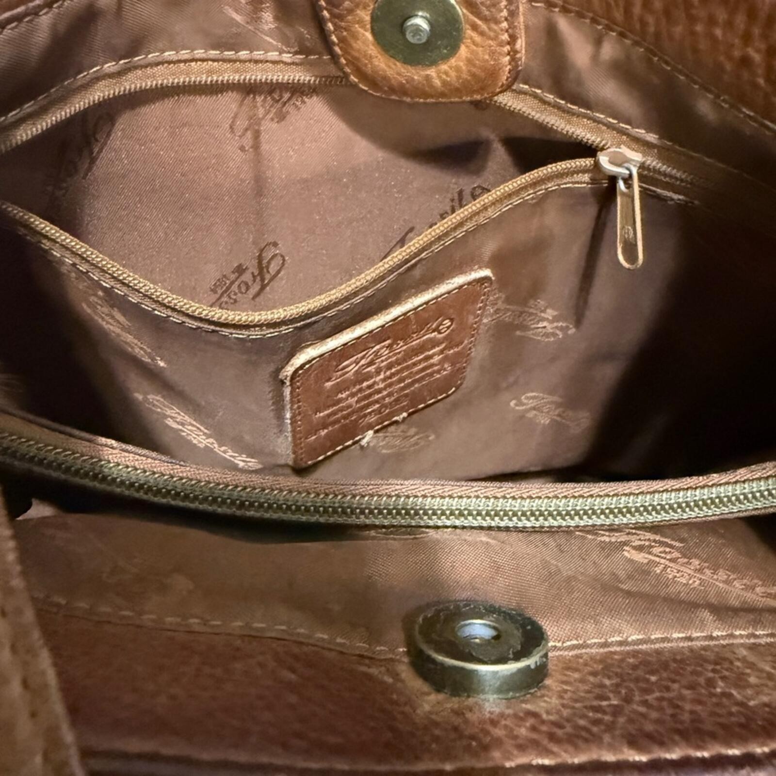 Fossil Brown Leather Shoulder Bag with Key Charm