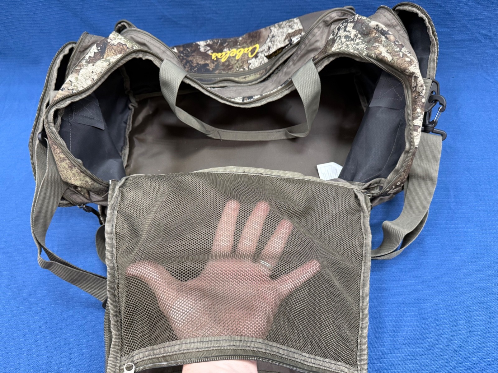 Cabelas Camouflage Duffle Bag with Shoulder Strap, 18 x 12 x 8 Inches