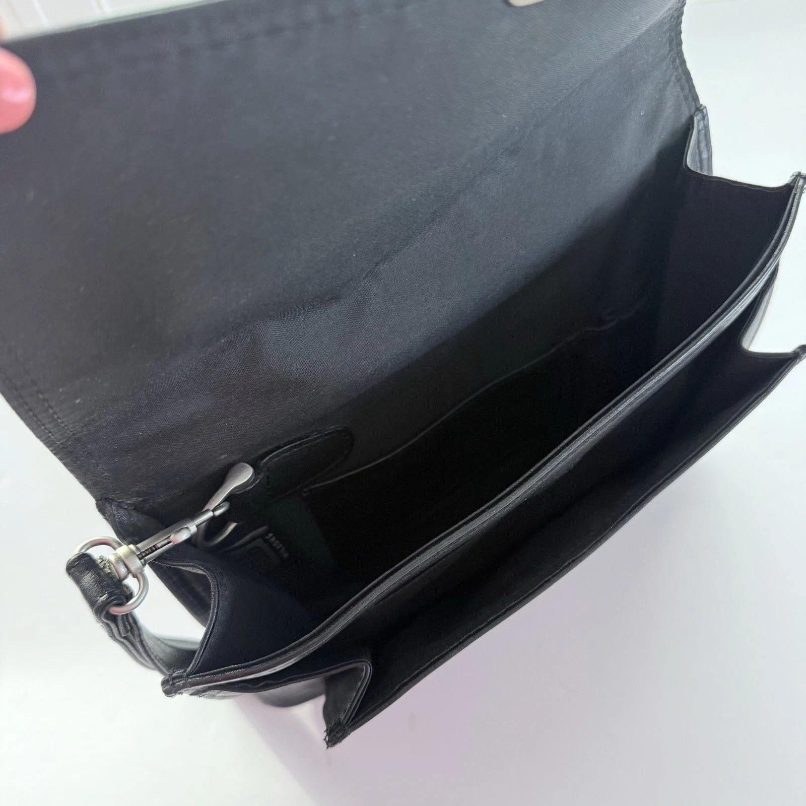 Vintage Studio Wilsons Leather Black Men’s Bag Wrist Strap Clutch Bag 8″ x 9”