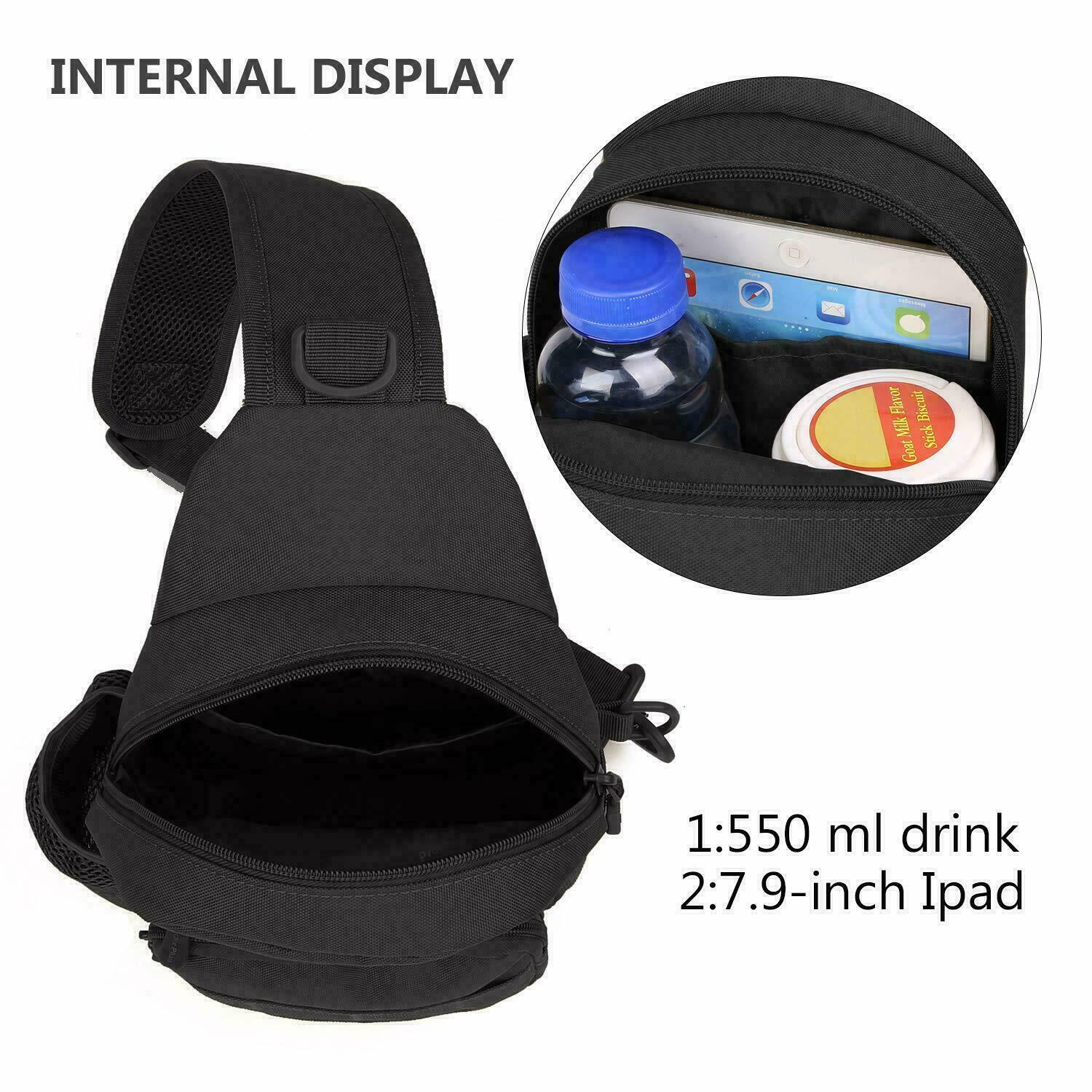 Mens Backpack Tactical Sling Shoulder Bag Molle Travel Chest Pack Outdoor Hiking