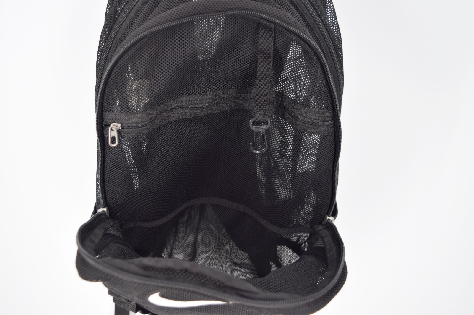 VTG Y2K Nike Mesh See Through Backpack Black 4 Pockets 18x13x5