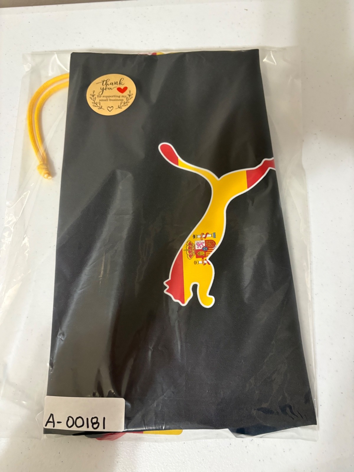 Puma Spain Carrysacks 18” X 14” Drawstring Bag With Cord Straps Black Yellow NEW
