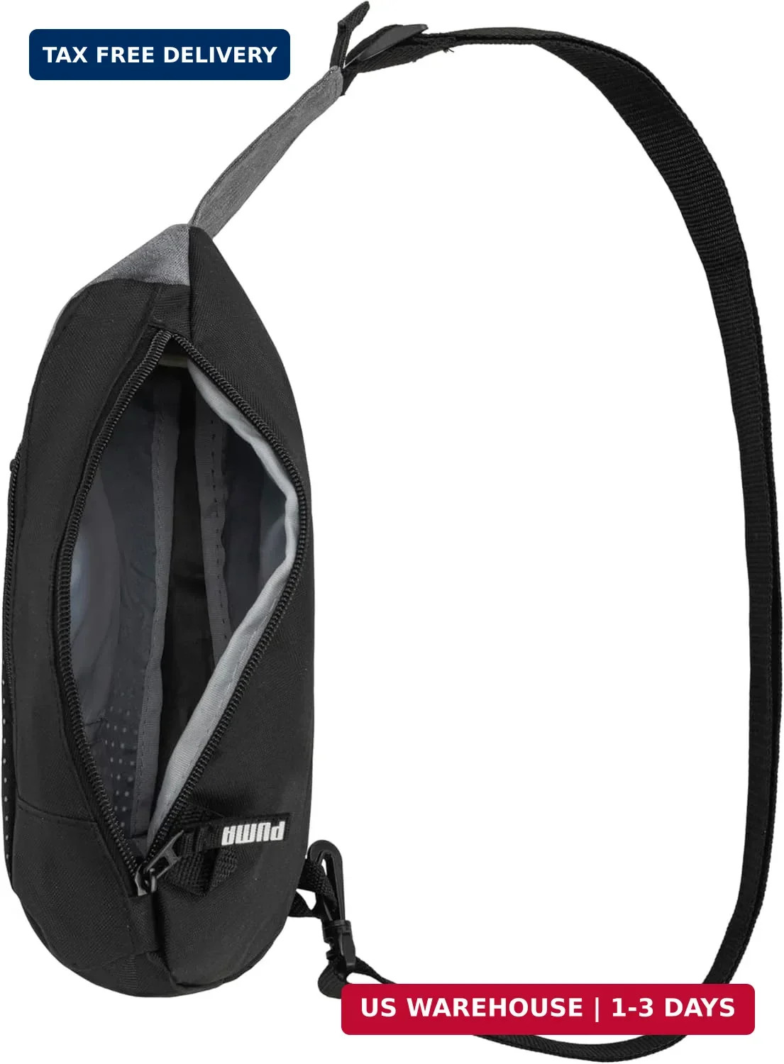 PUMA EVERCAT SIDEWALL SLING BACKPACK, One Size, Heather Grey