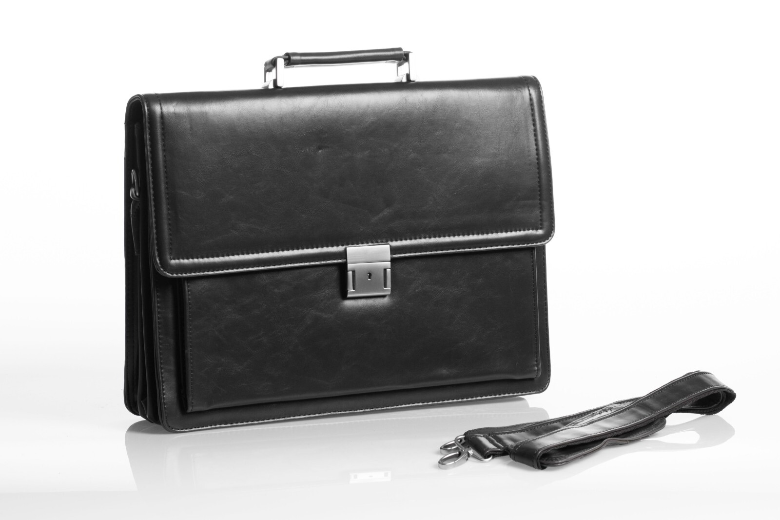 Vegan Faux Leather Executive Briefcase – Great Gift!