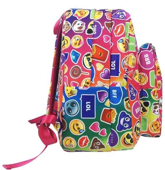 New Backpack Bag EMOJI EMOJICON Canvas Full Size Free Fidget Spinner Pink Blue