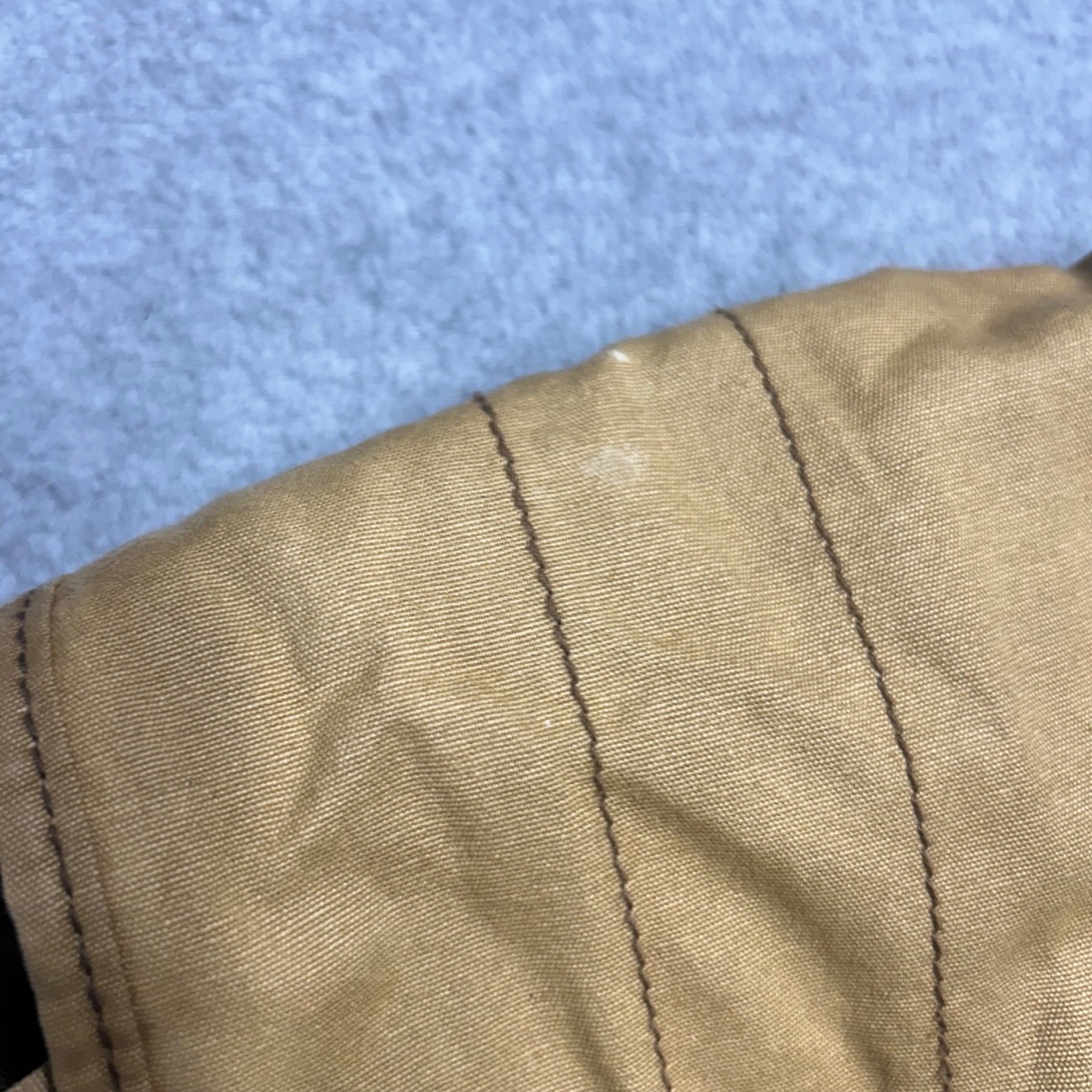 J.Crew Messenger Bag Tan Men OS Canvas Leather Trim Satchel Work Travel