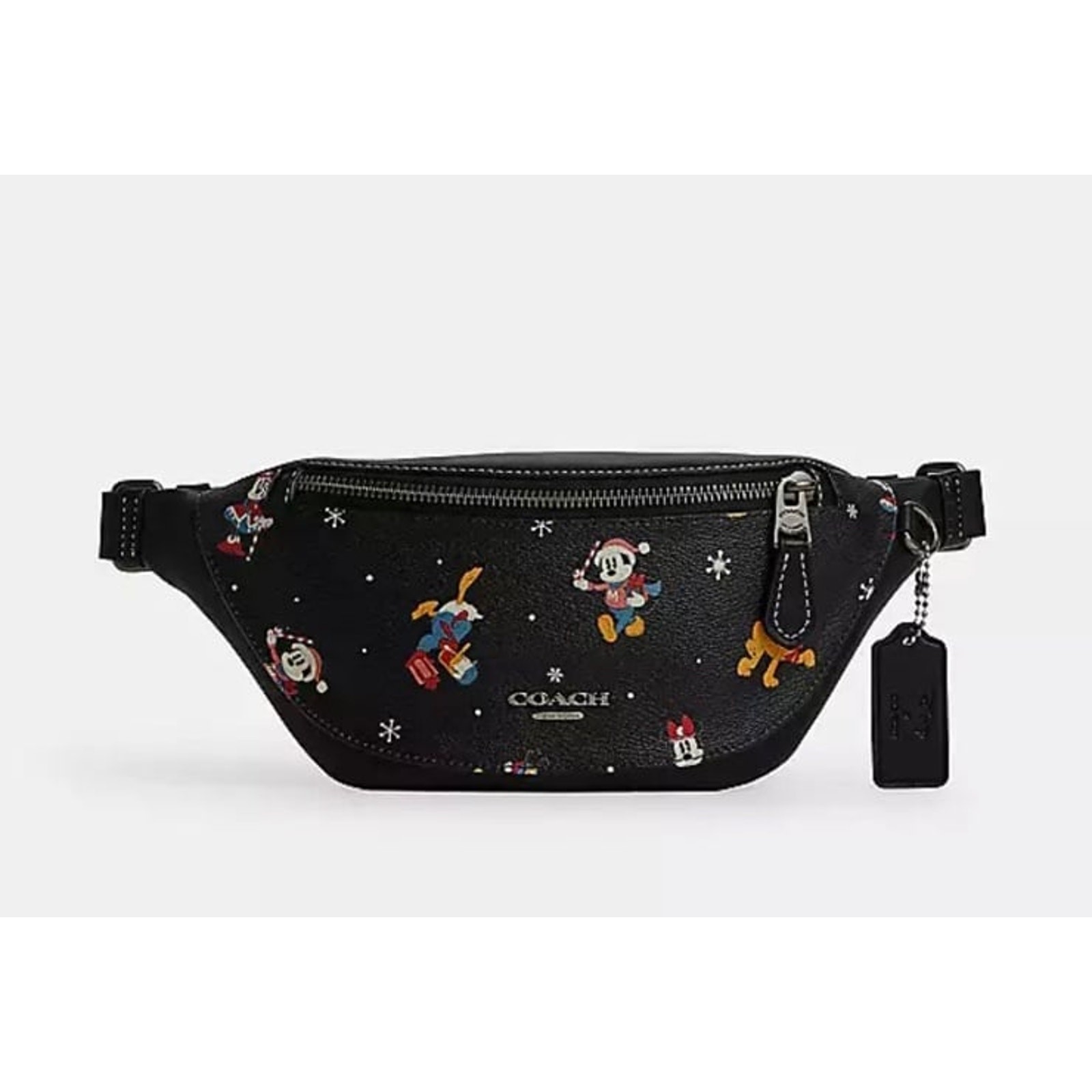 CL964 Disney X Coach Warren Mini Belt Bag With Holiday Print