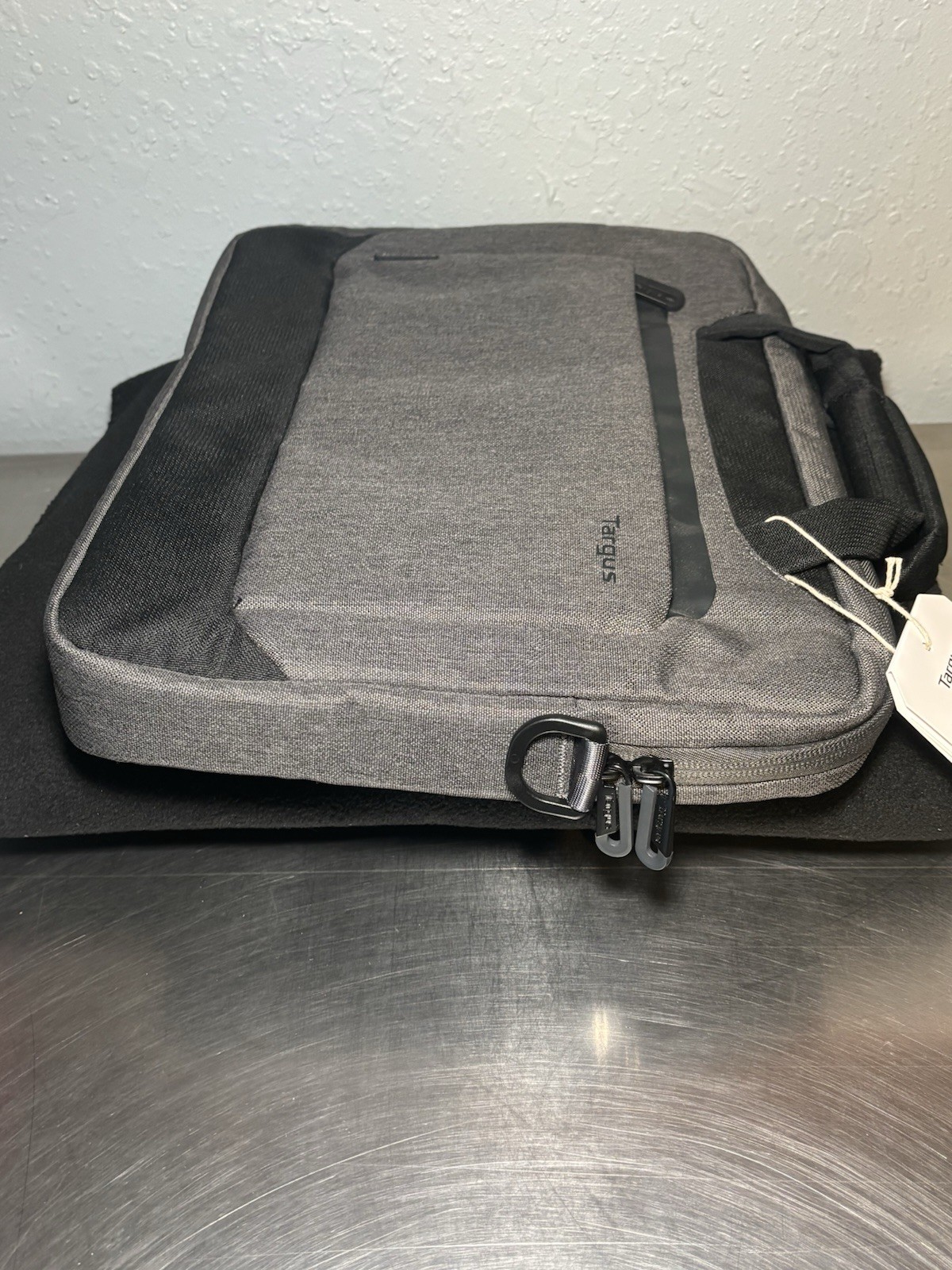Targus 14″ Laptop Cypress Slim Briefcase with EcoSmart – Gray: Fits Up to 14″