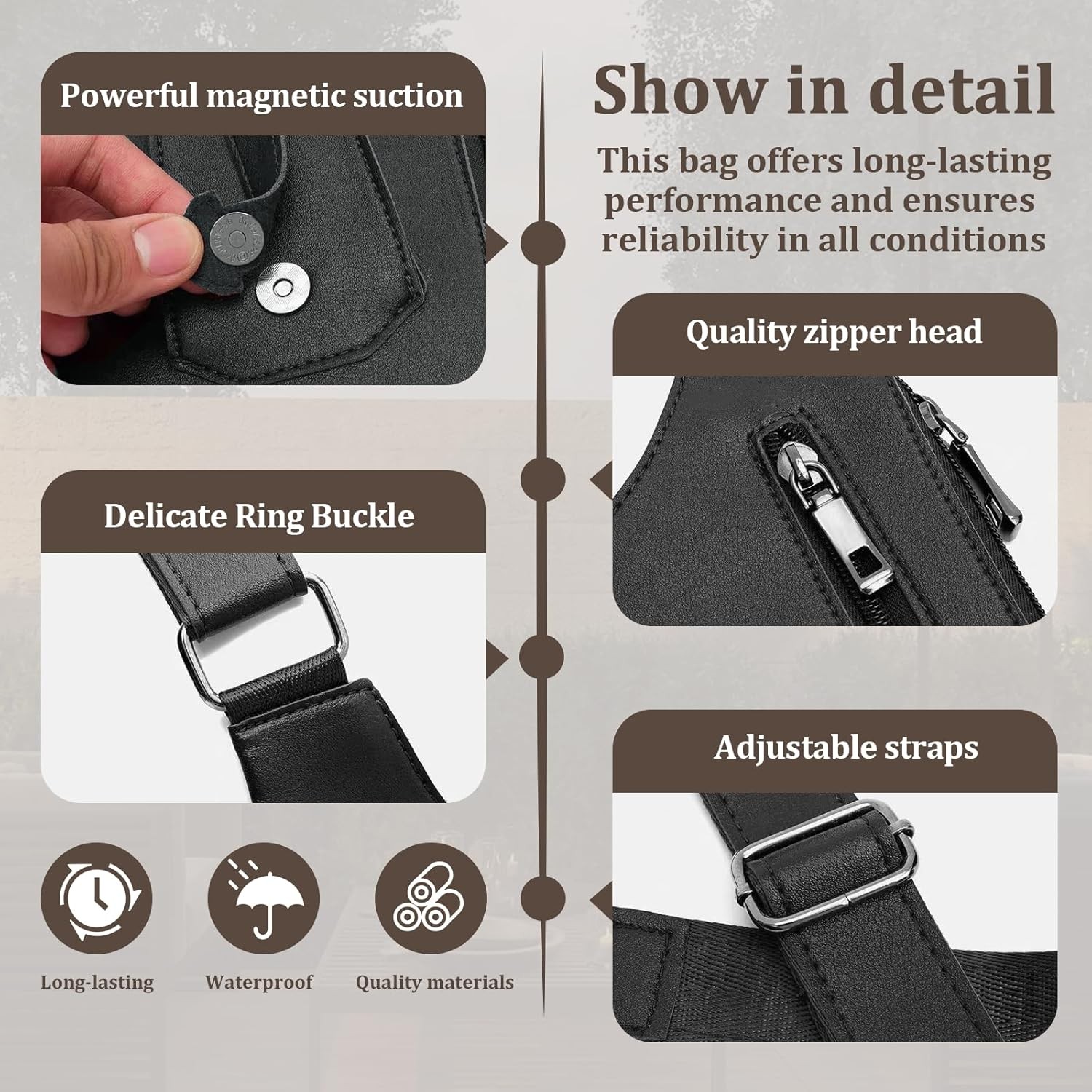 Underarm Shoulder Satchel for Men, Double Shoulder Armpit Bag, Anti-Theft Design