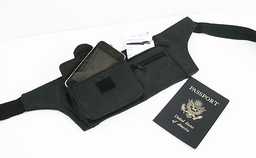 Black Leather Fanny Pack Money belt Holder Travel Sport Waist Bag USA Seller