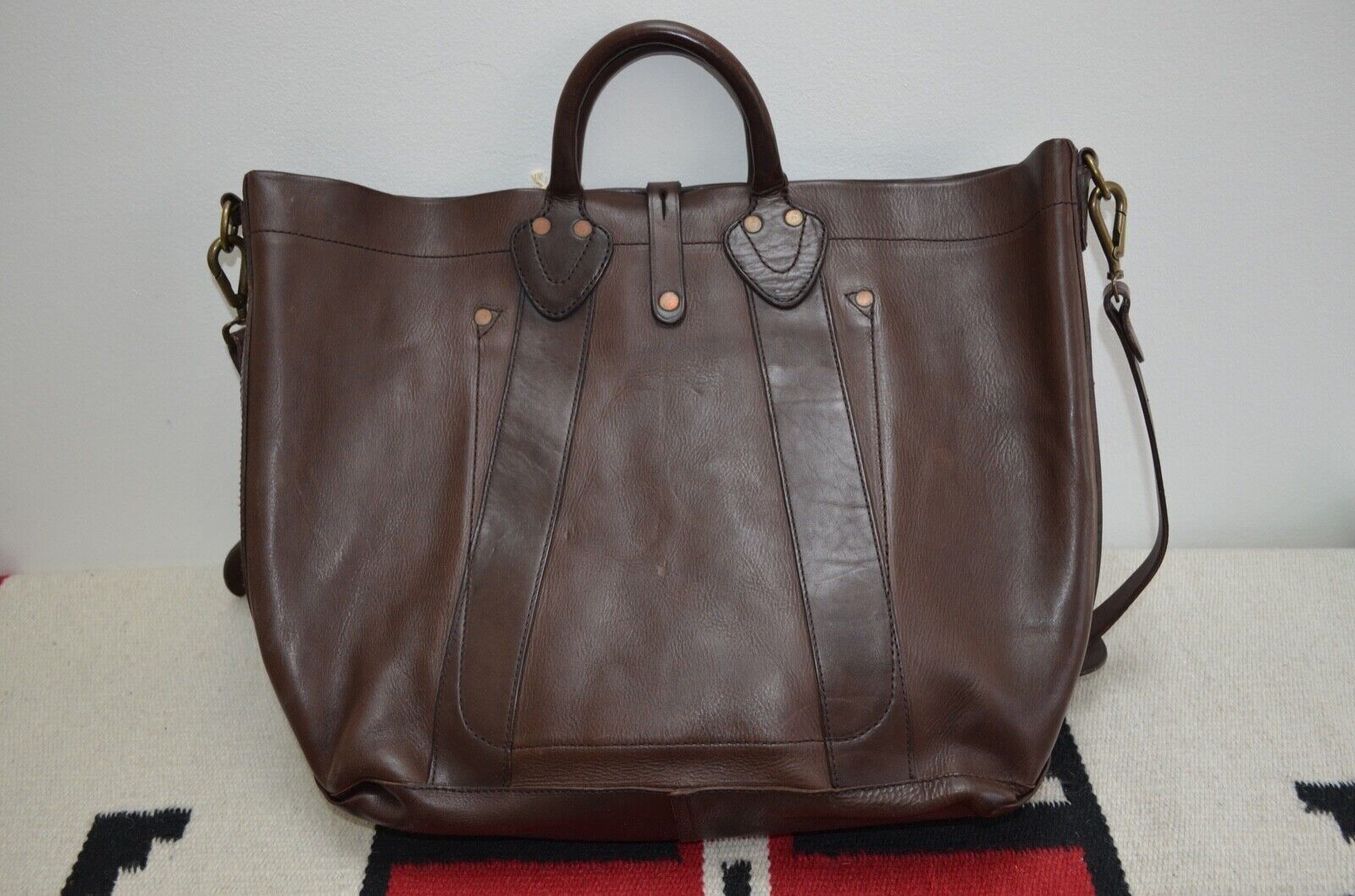 Ralph Lauren RRL Distressed Leather Tote Bag With Shoulder Strap