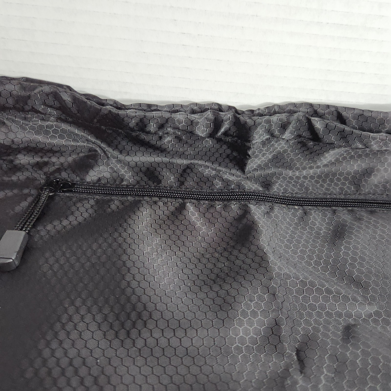 Reebok Black Nylon Drawstring Backpack Gym Sack Cinch Bag With Zip Pocket