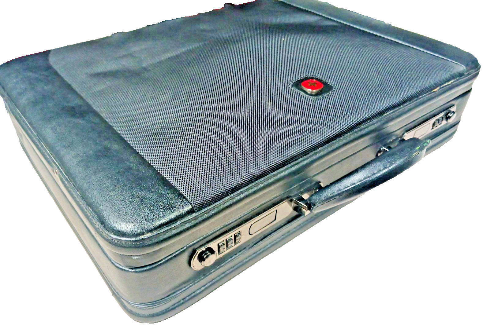 ALPINE SWISS EXPANDABLE HARD LEATHER ATTACHE BRIEFCASE + LAPTOP MESSENGER BAG!!