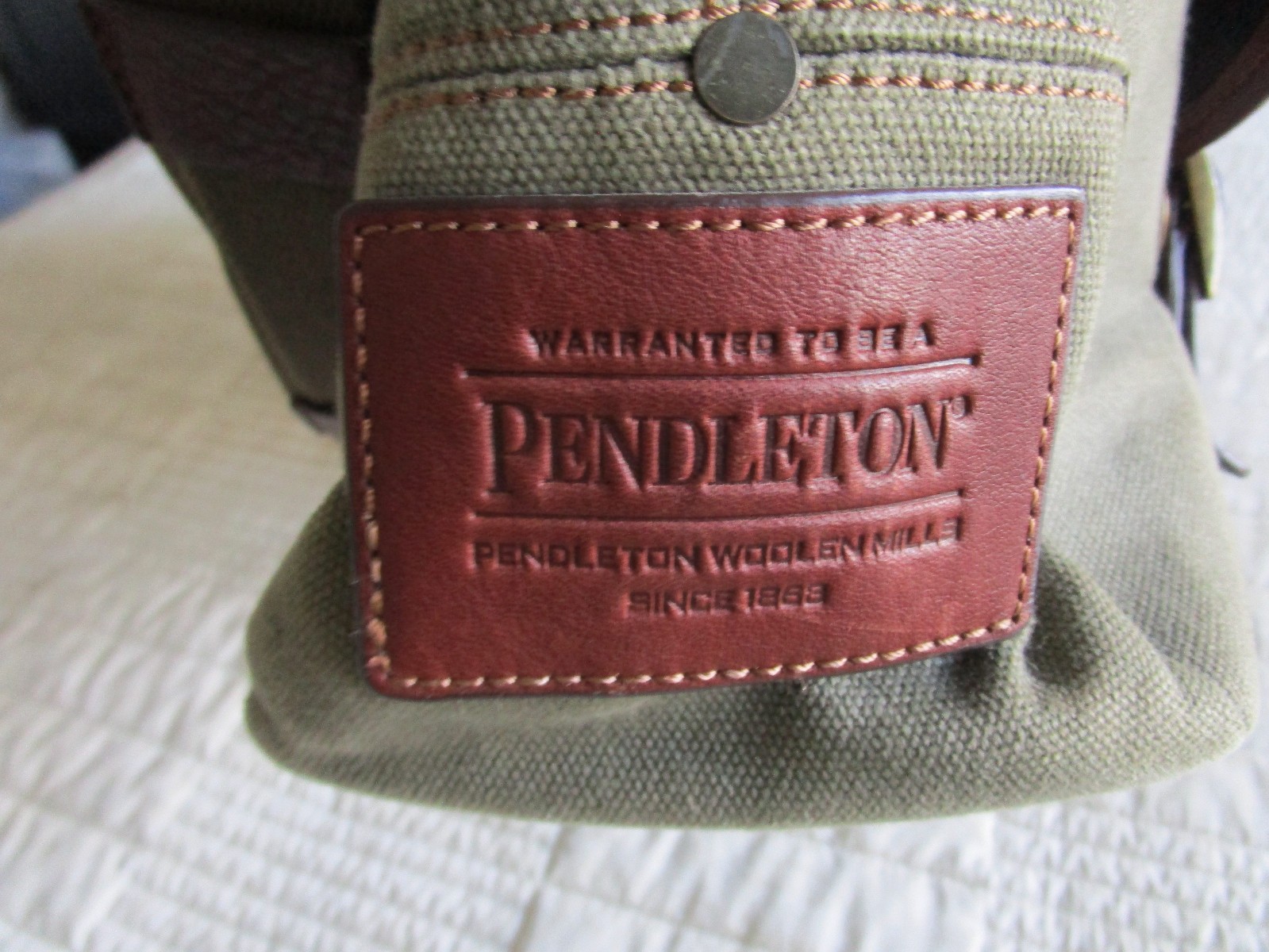 Pendleton National Parks Patches Canvas Leather Messenger Laptop Bag RARE Unisex