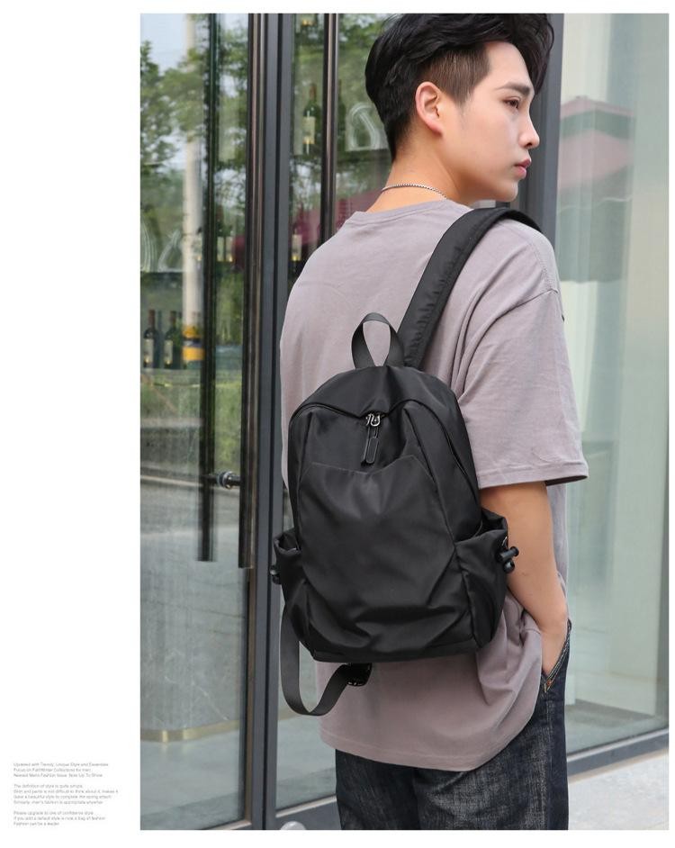 Mini Men’s Backpack Fashion Small Black Shoulder School Bag for Man Canvas