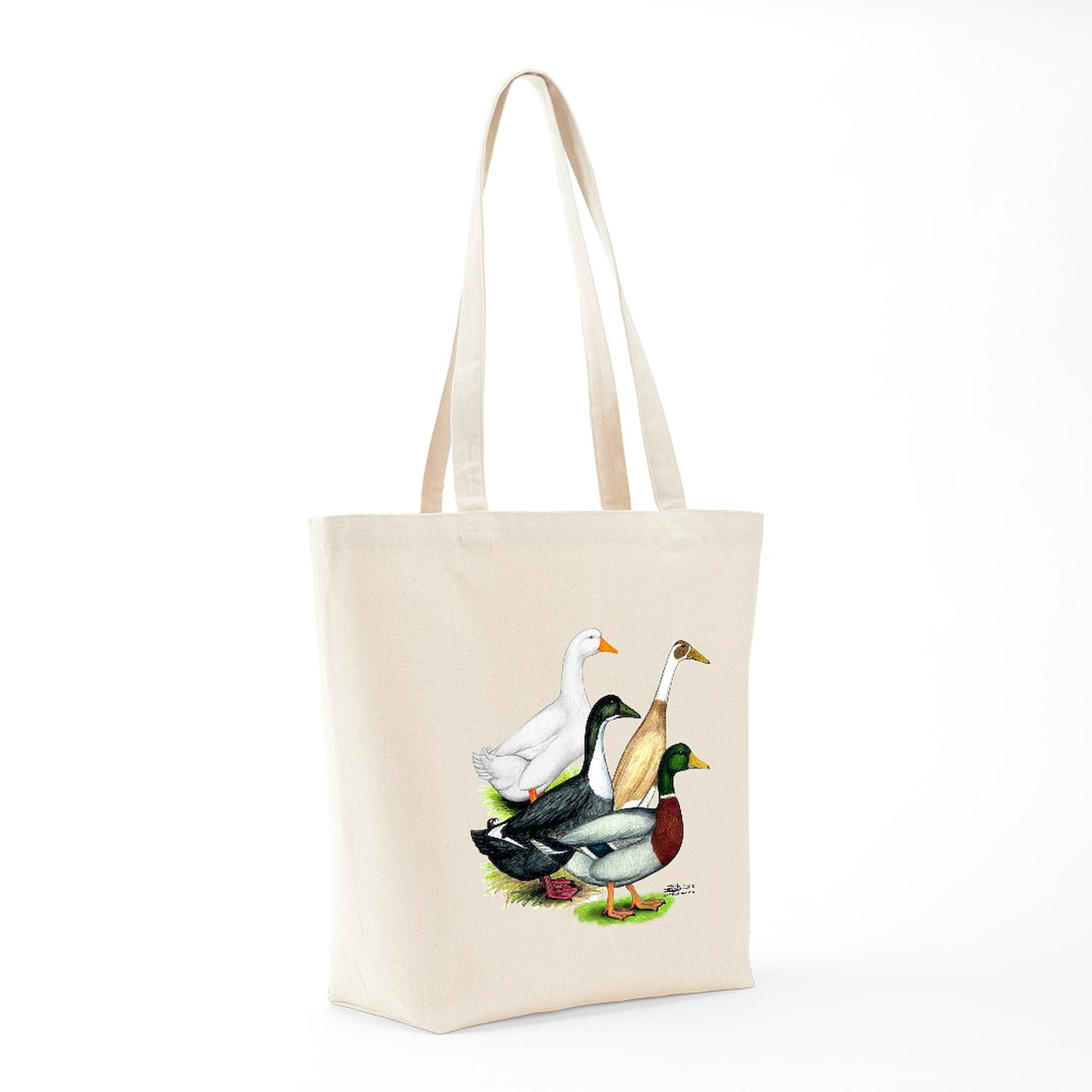 CafePress Duck Quartet Natural Canvas Tote Bag, Cloth Shopping Bag (507737270)