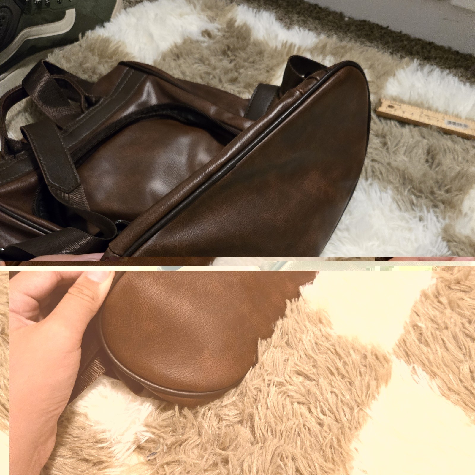 Women’s Brown Backpack Zip Closure Adjustable Shoulder Straps Inner Pockets