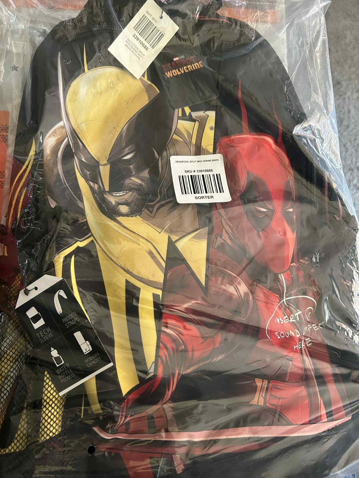 NEW – Marvel X-Men Deadpool & Wolverine Split Laptop School Backpack