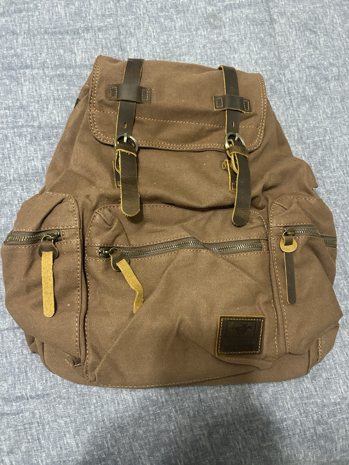 AUGUR High Capacity Canvas Vintage Backpack – for School College Hiking Trave…