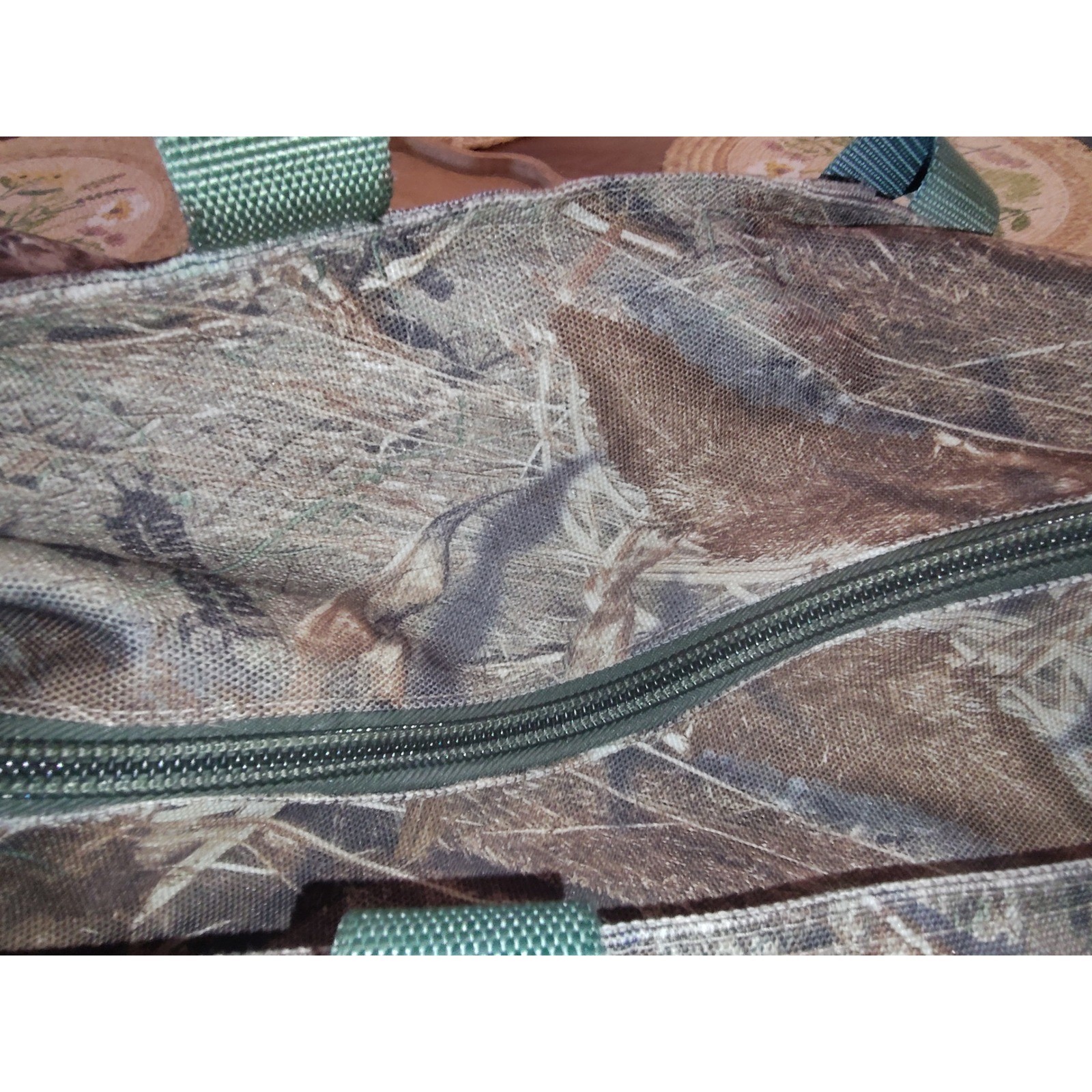 LL Bean Mossy Oak Duck Blind Camo Duffle Bag Green Brown 0YN30 Hunting Travel