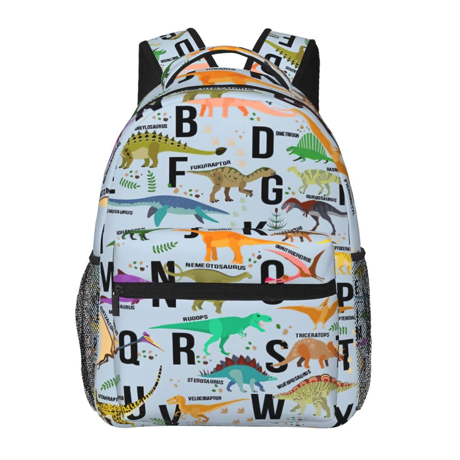 Dinosaur Alphabet Backpack for Women Men Boys Teens School Backpack Students …