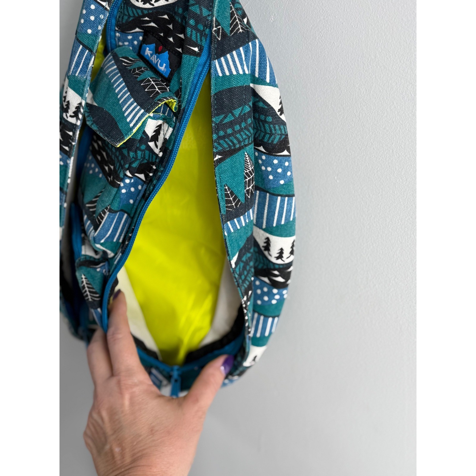 KAVU Teal Rope Bag Sling Backpack Unisex OS Outdoors Festival Concert Hiking