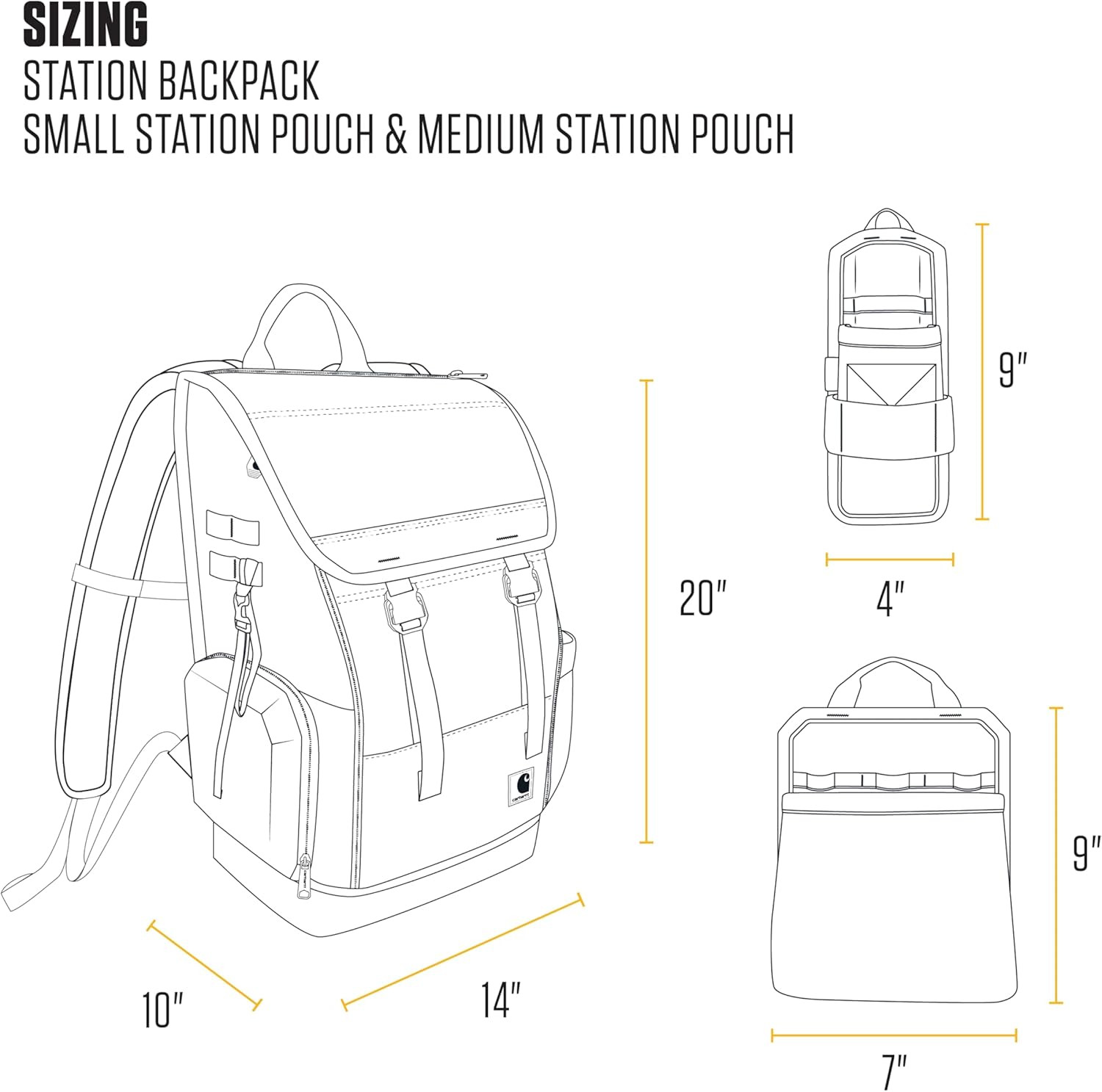 Mens Station Tool Bag W/Adjustable Shoulder Straps, Durable, Water-Resistant Too