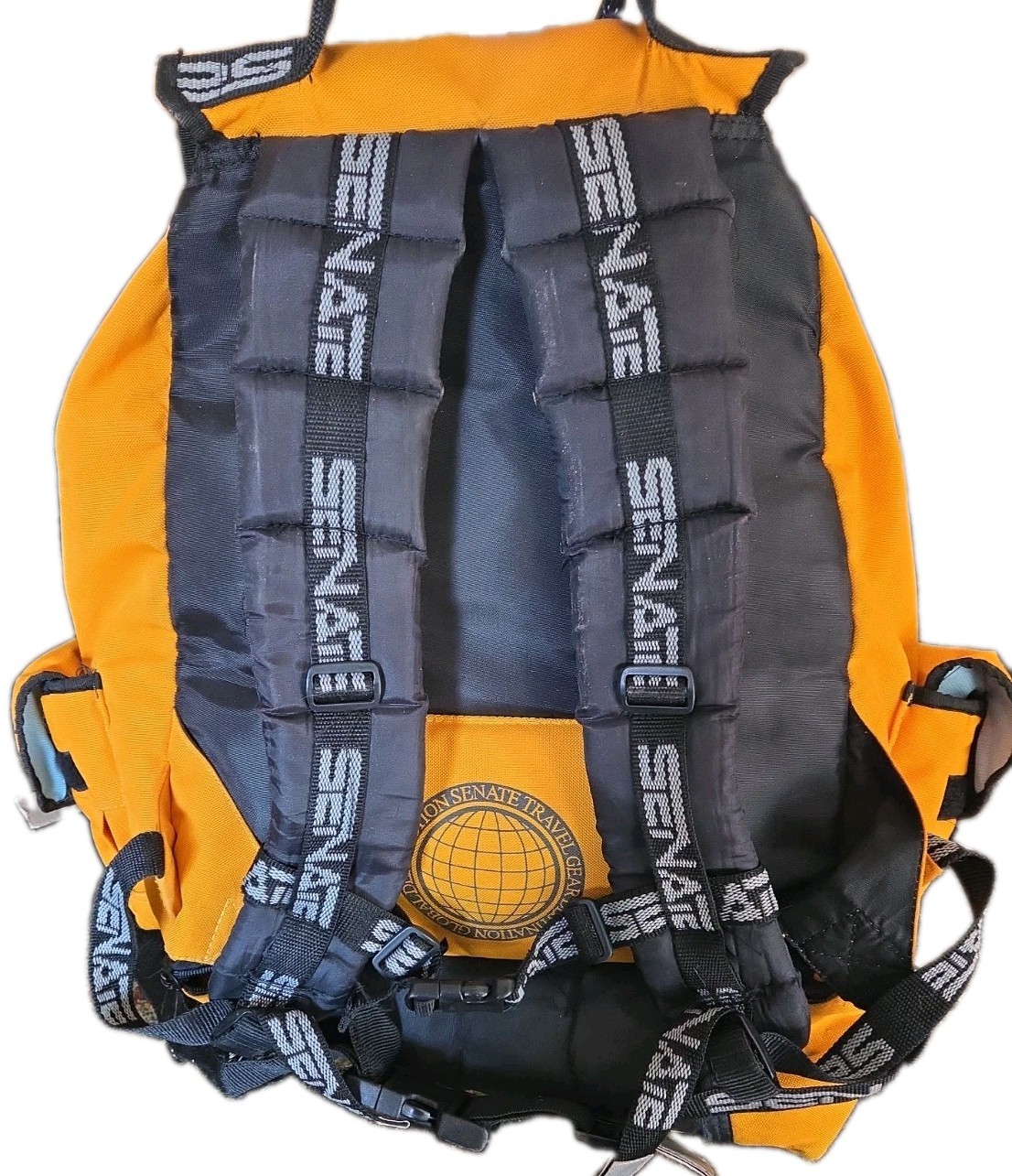 Senate OG Travel Gear Backpack YELLOW VTG Rollerblade Skate Holder Bag RaRe READ