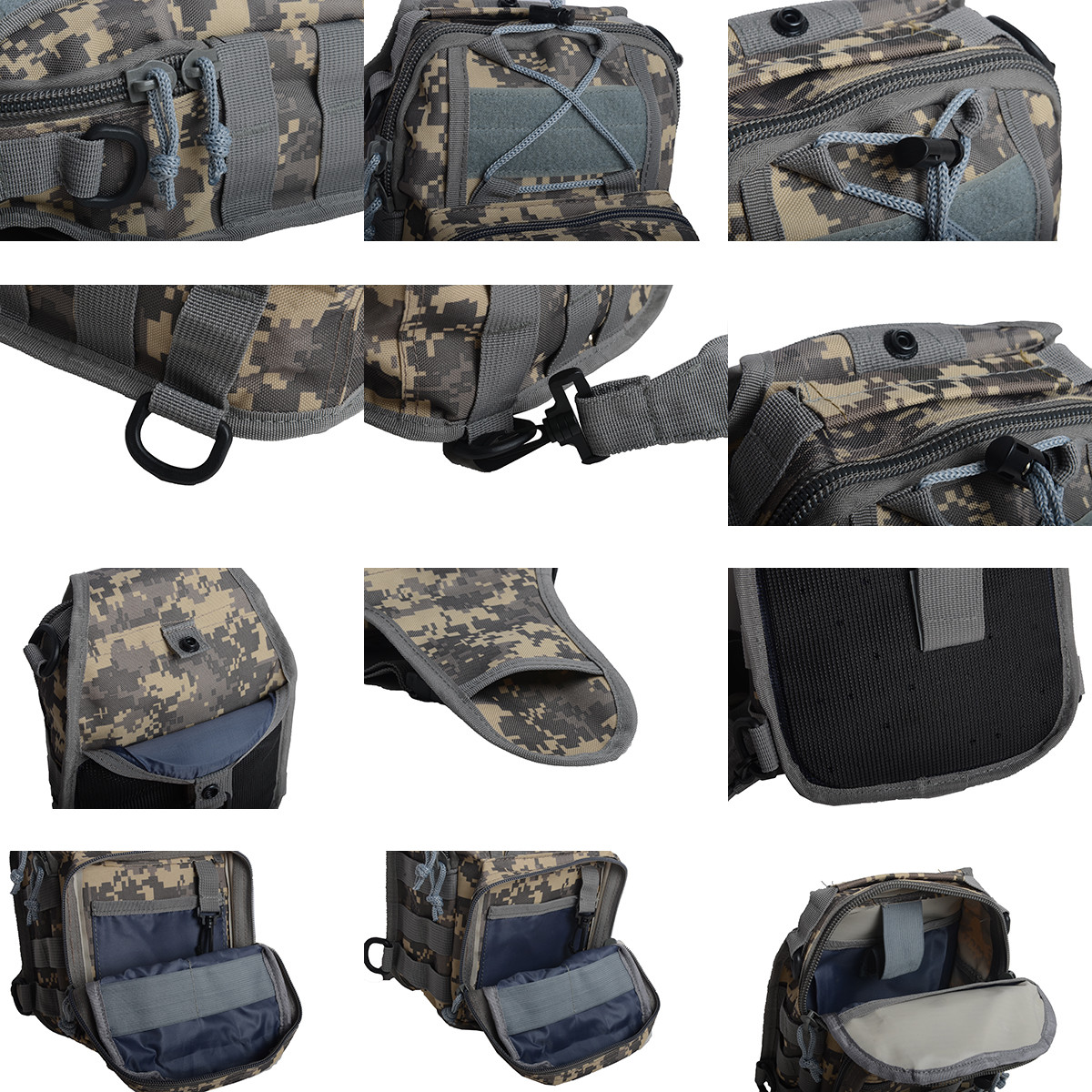 Mens Tactical Military Crossbody Shoulder Bag Chest Pack Camping Hiking Backpack