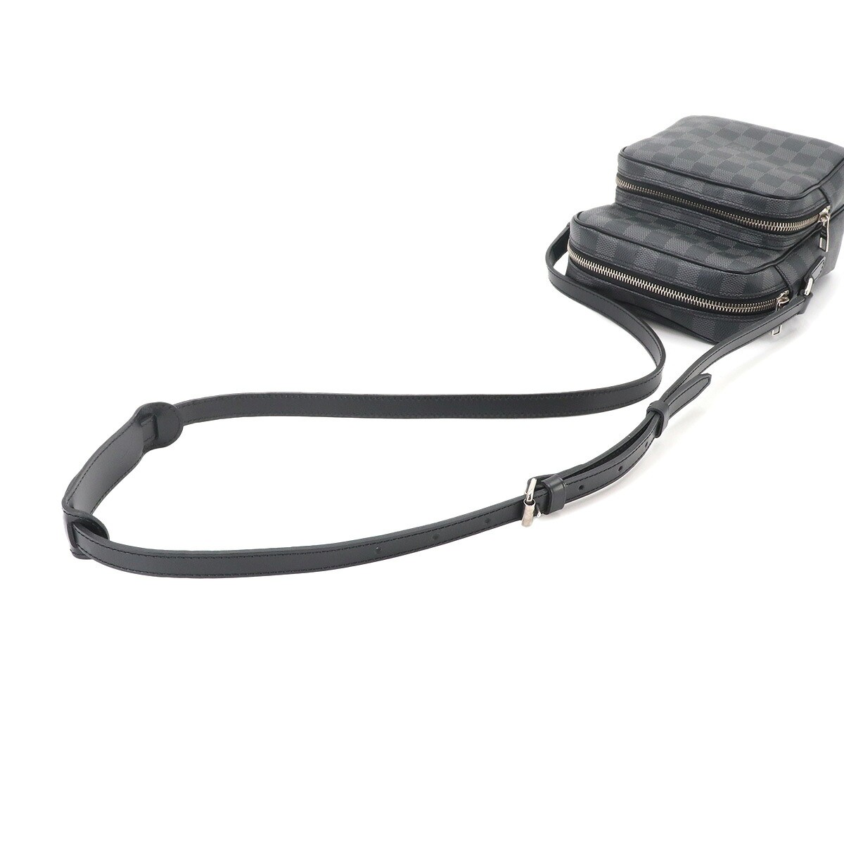 LOUIS VUITTON Damier Graphite Rem Shoulder Bag Black Gray N41446 Purse 90333842