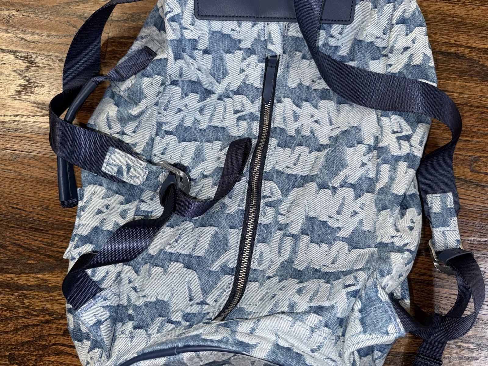 Supreme SS22 Fat Tip Jacquard Denim Backpack ‘Blue’ Drawstring Rucksack