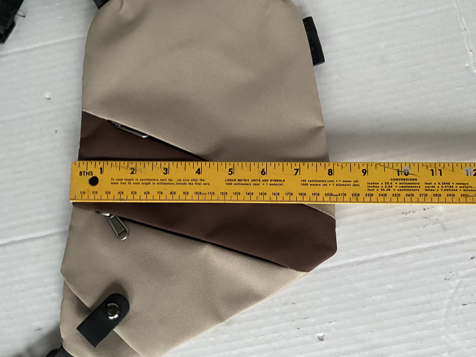 Peak Carry Sling Bag Sling or Shoulder Carry Tan Brown Flat