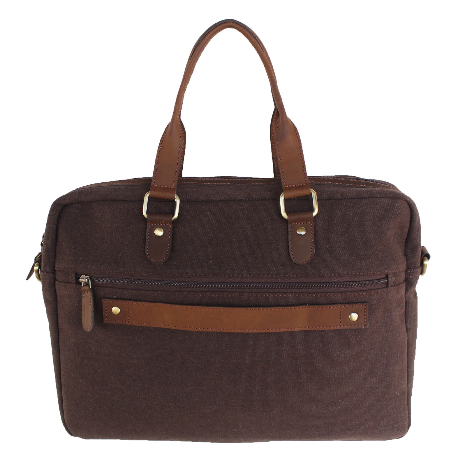 Handcrafted Canvas Office Work Messenger Portfolio Travel Bag Brown 18SKM01