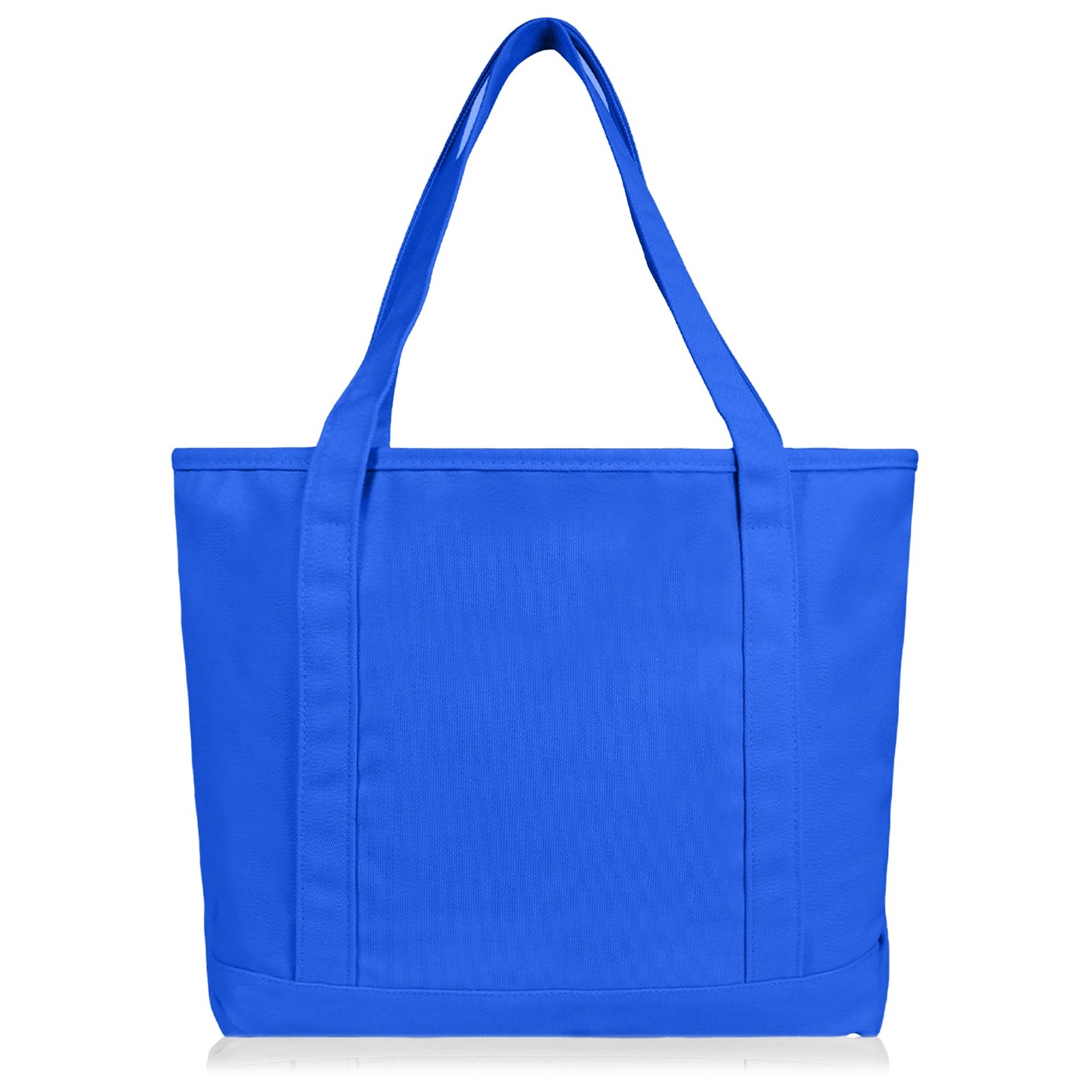 DALIX 20″ Solid Color Cotton Canvas Shopping Tote Bag in Medium, Royal Blue