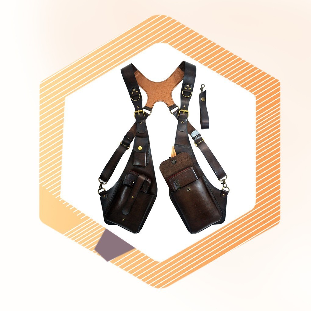 Adjustable Anti-Theft Underarm Shoulder Bag PU Leather Vest Wallet Holster Bag
